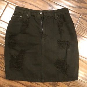 Olive/ Army Green Carmar Denim Skirt
